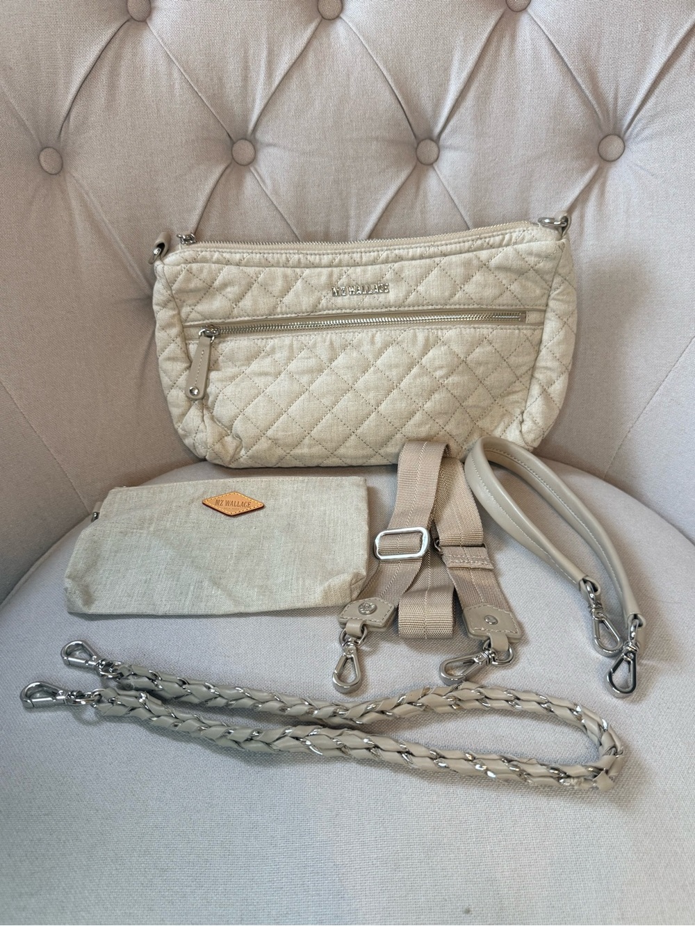 MZ Wallace Crosby Shoulder Bag in True Linen